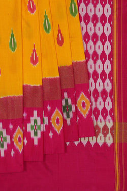 Collection of Pochampally-Silk Yellow Saree in a gallery layout