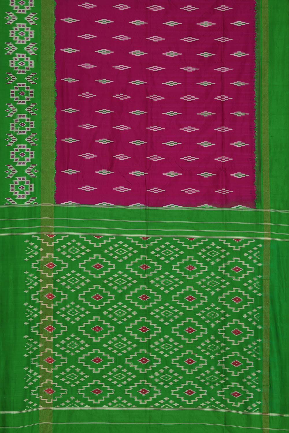 Collection of Pochampally-Silk Magenta-Pink Saree in a gallery layout