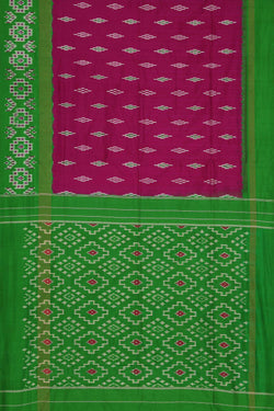 Collection of Pochampally-Silk Magenta-Pink Saree in a gallery layout