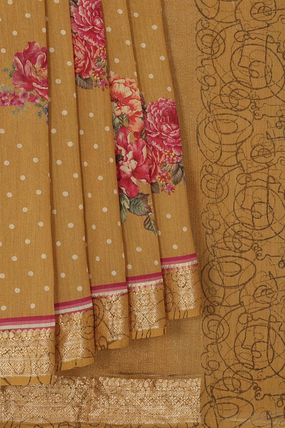 Collection of Beige Tussar Silk Saree in a gallery layout