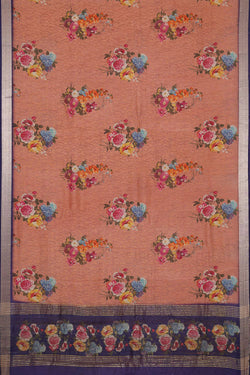 Collection of Banarasi Tussar-Silk Peach Saree in a gallery layout