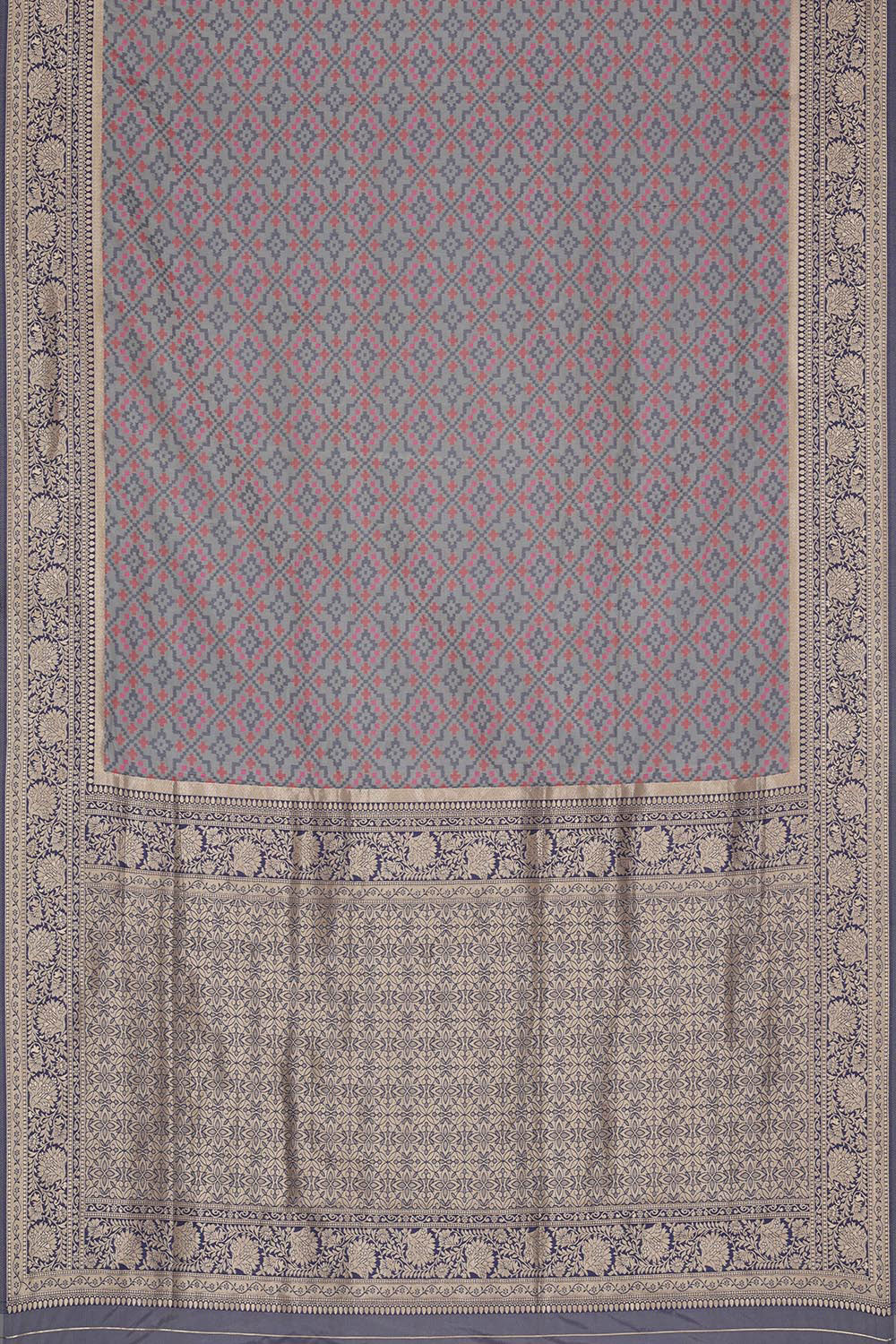 Collection of Banarasi Silk Grey Saree in a gallery layout