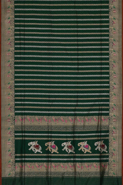 Collection of Banarasi Silk Bottle-Green Saree in a gallery layout