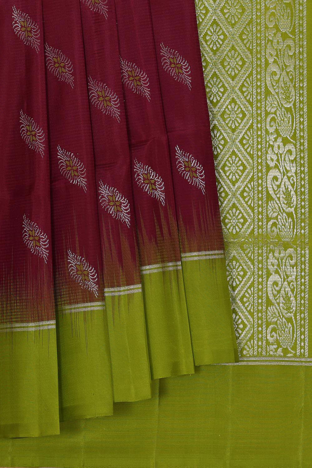 Collection of Gorgeous Soft-Silk Caramel-Maroon Saree in a gallery layout