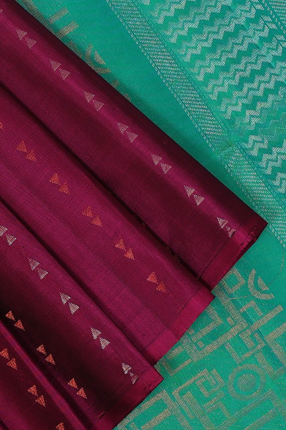 Collection of Gorgeous Soft-Silk Deep-Wine Violet Saree in a gallery layout