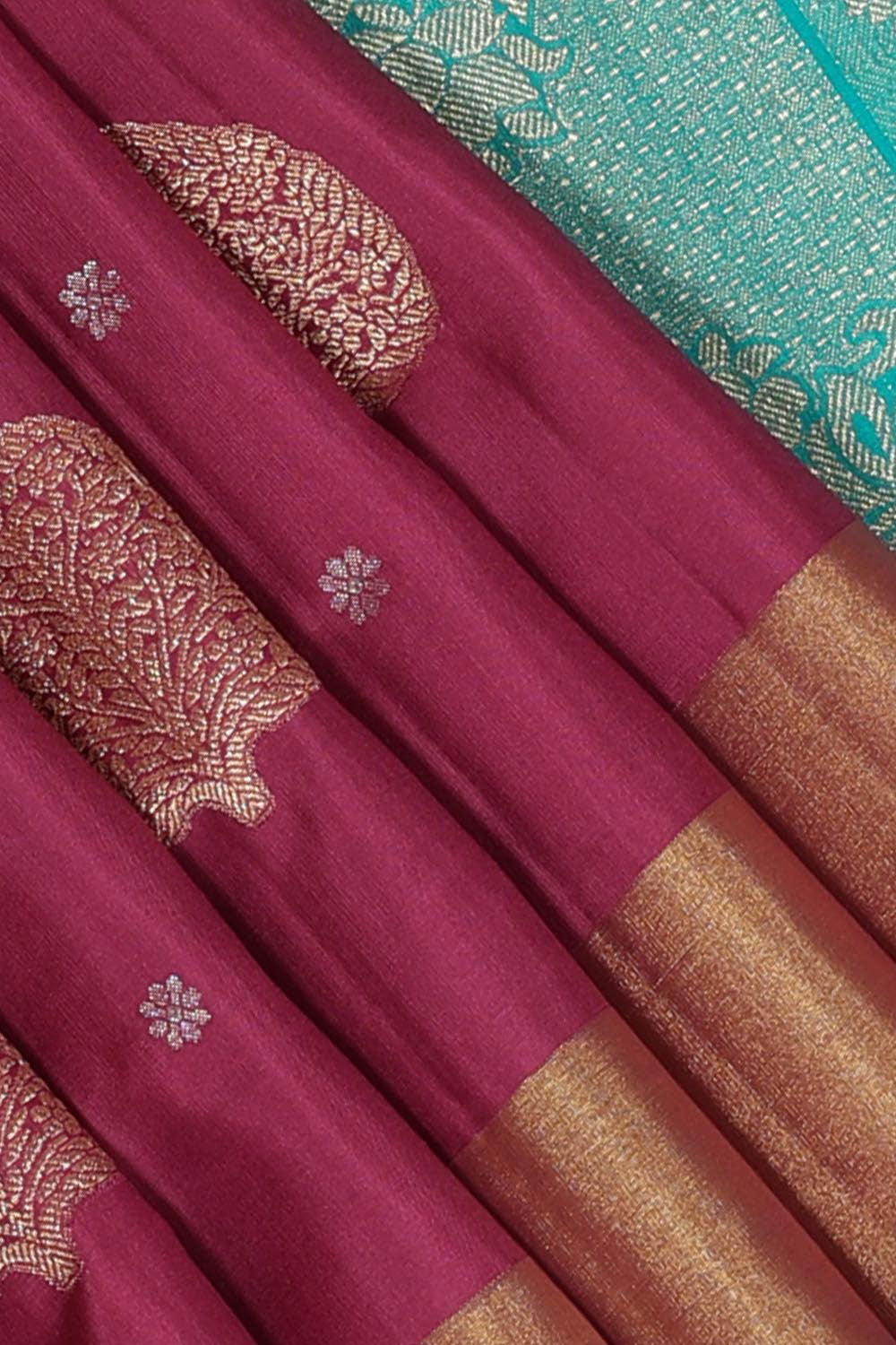 Collection of Gorgeous Plum-Pink Saree in a gallery layout