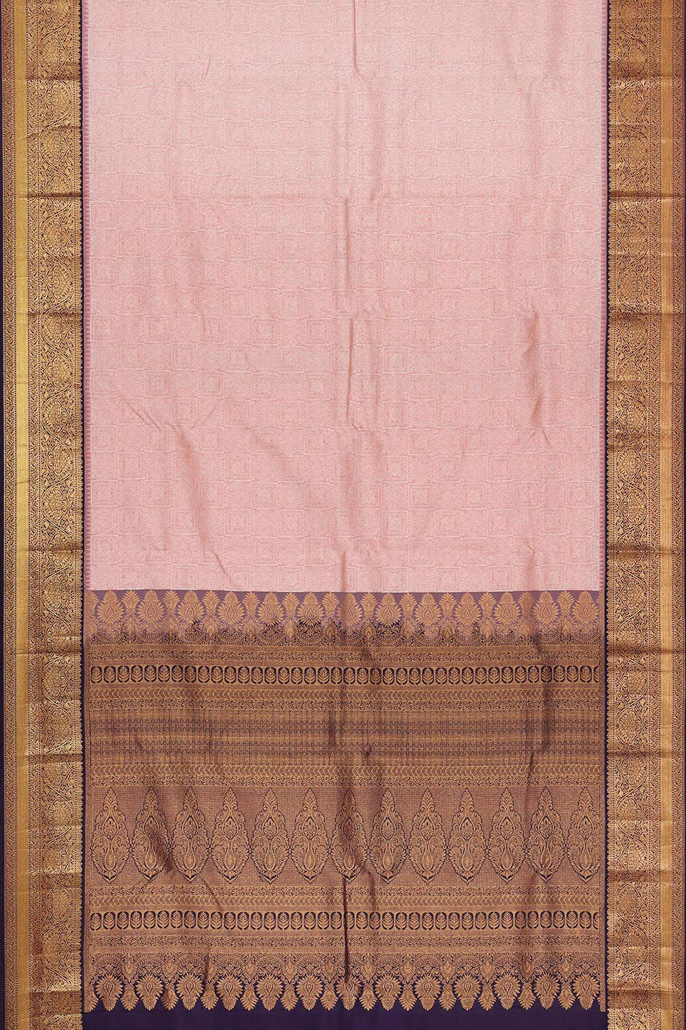 Image of Kanchipattu Peach Brocade Saree