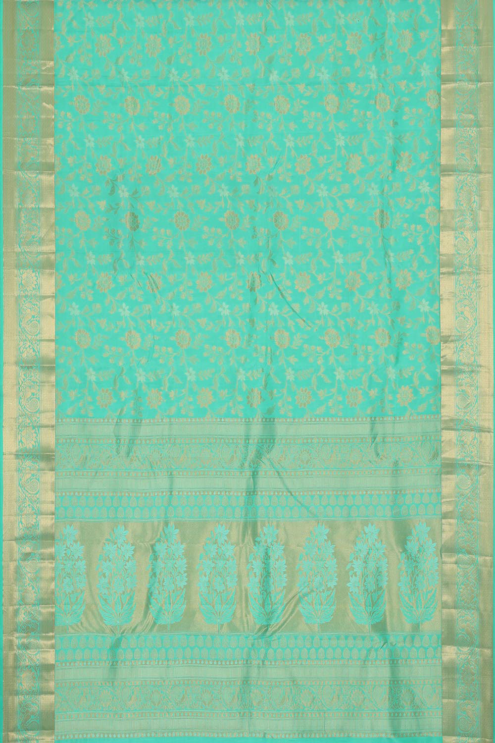 Image of Kanchipattu Light Sea Green Brocade Saree