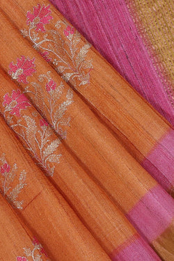 Collection of Tussar-Silk Embroidery Work Saree in a gallery layout