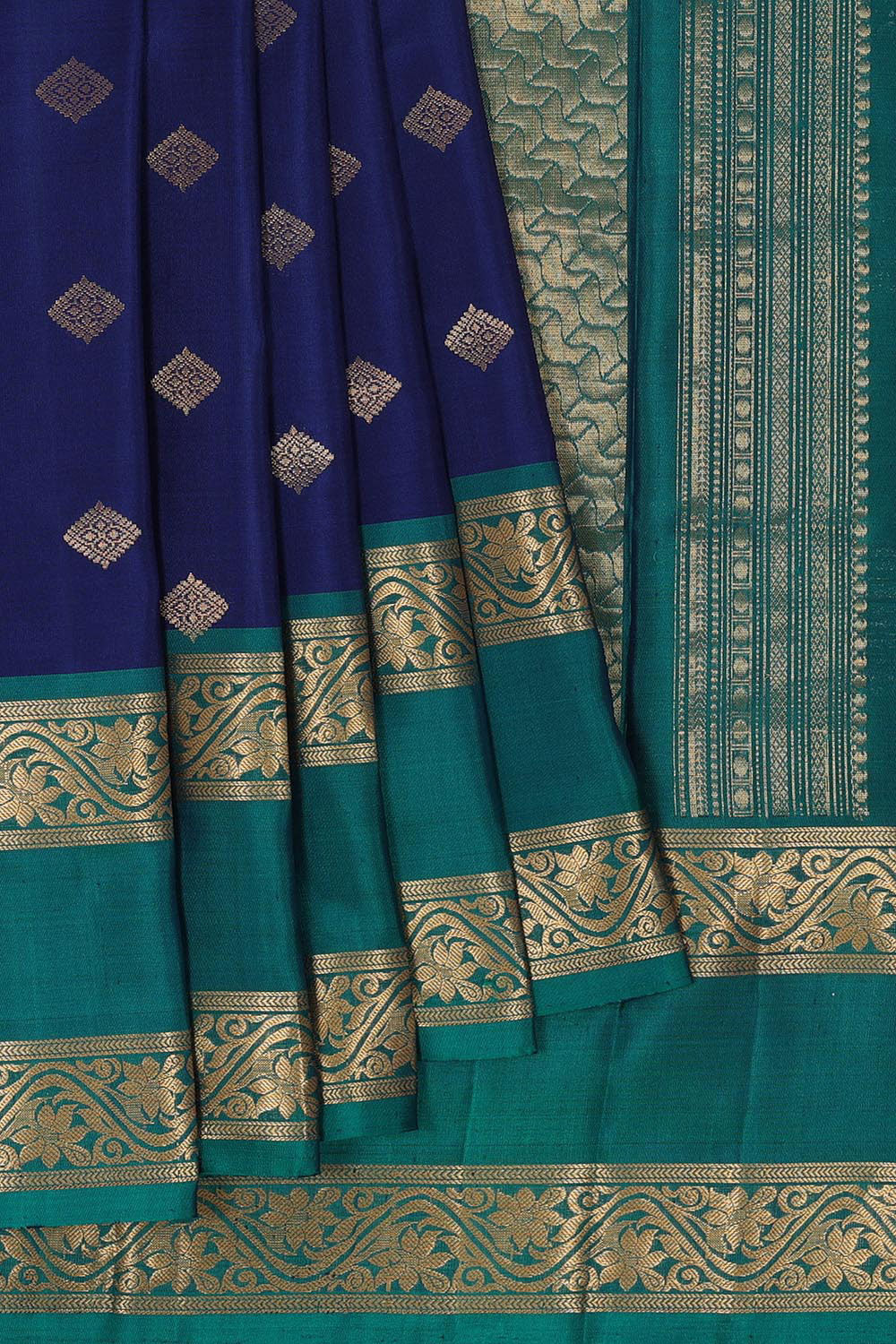 Image of Kanchipattu Royal Blue Brocade Saree