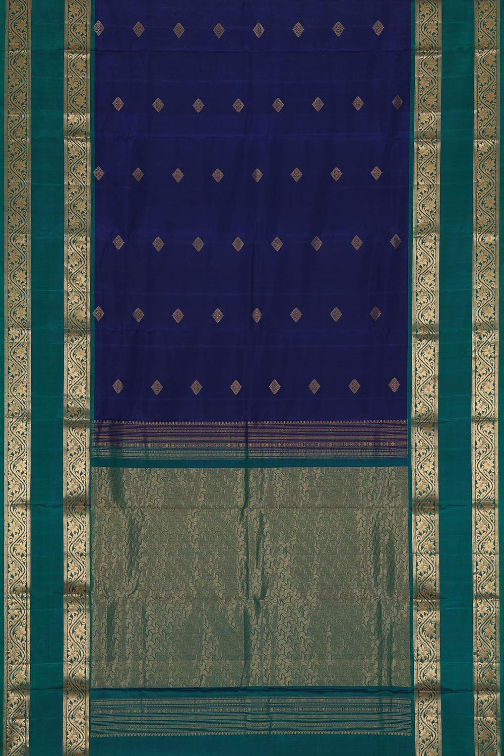 Image of Kanchipattu Royal Blue Brocade Saree