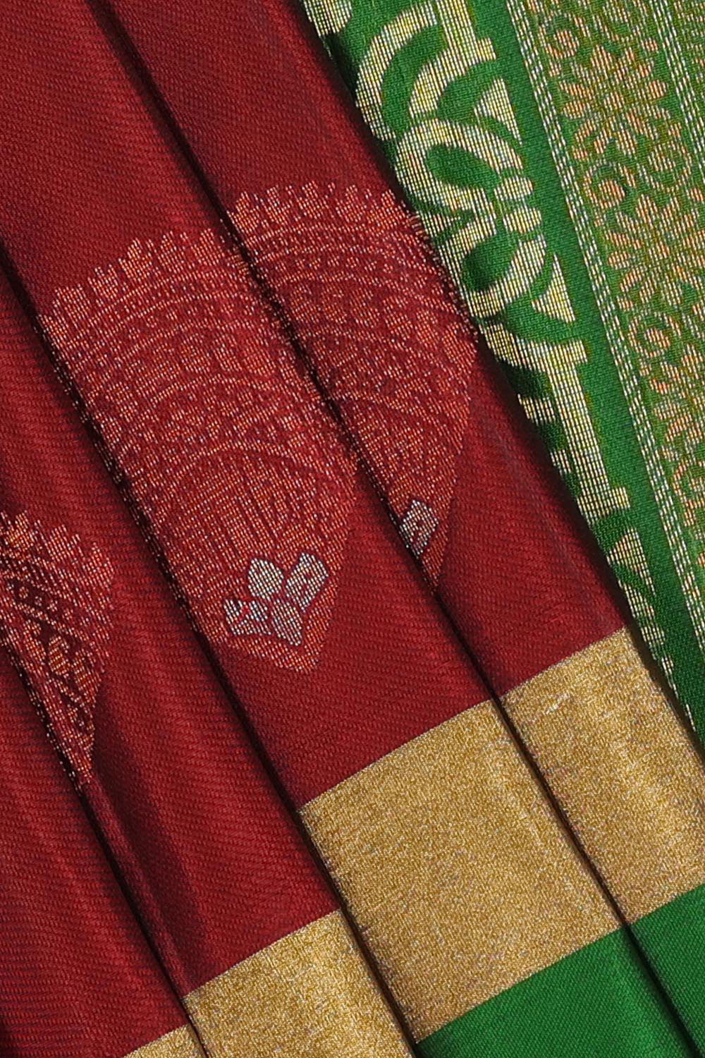 Image of Gorgeous Caramel-Maroon Saree
