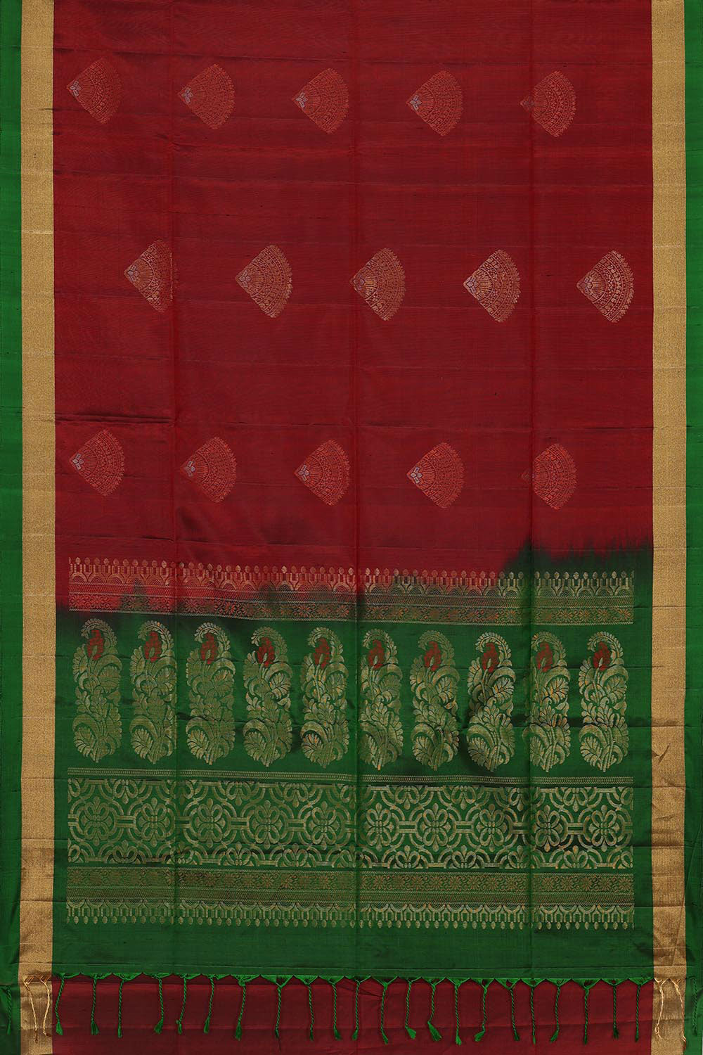 Image of Gorgeous Caramel-Maroon Saree