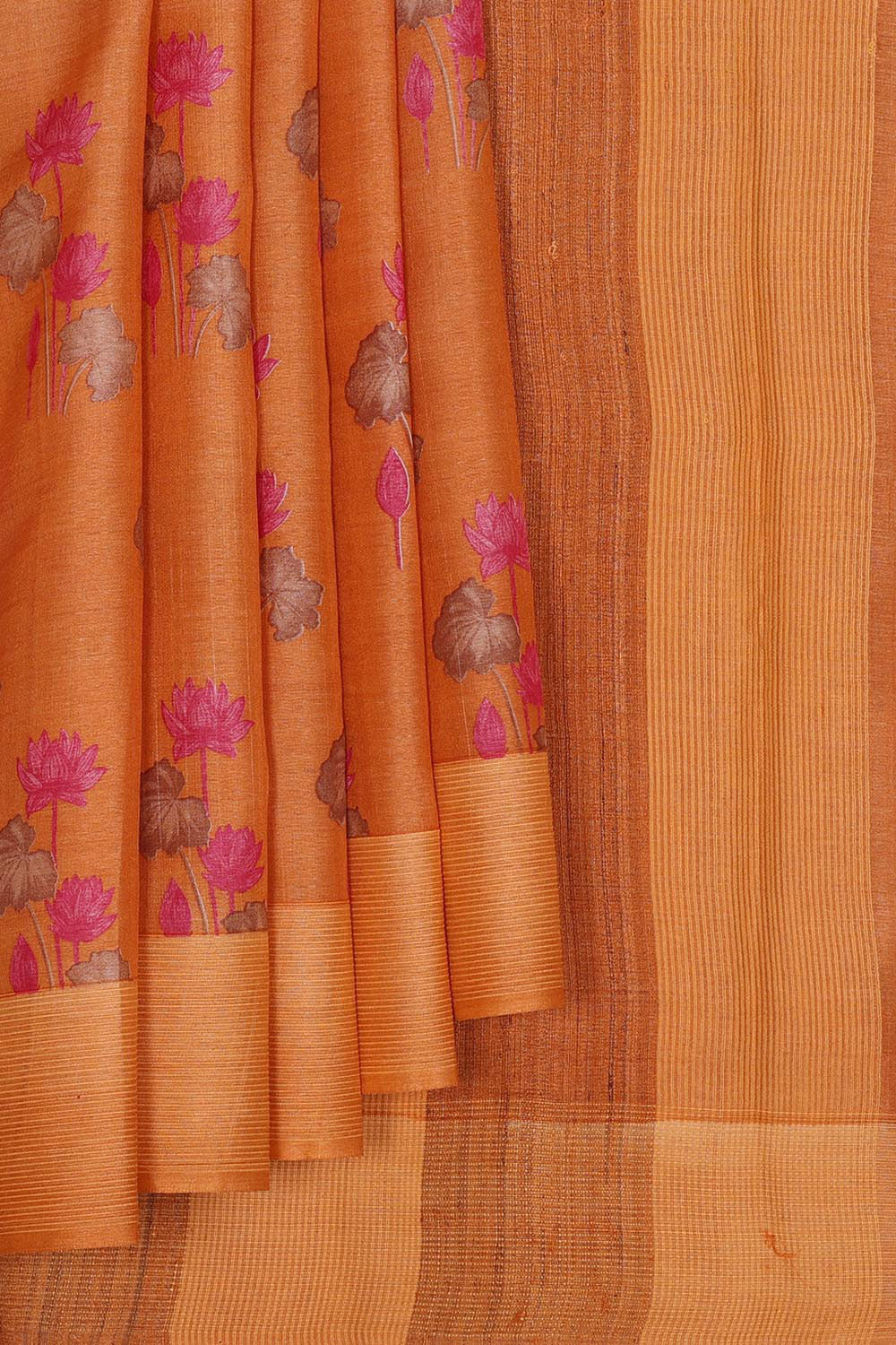 Collection of Tussar Silk Flower Print Saree in a gallery layout