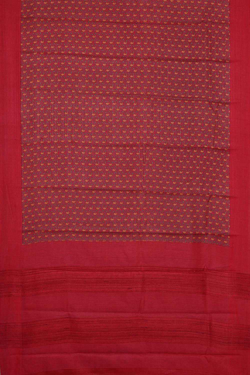 Image of Tussar Silk Paisley/Floral Print Saree