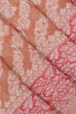 Collection of Banarasi Georgette Dark Peach Saree in a gallery layout