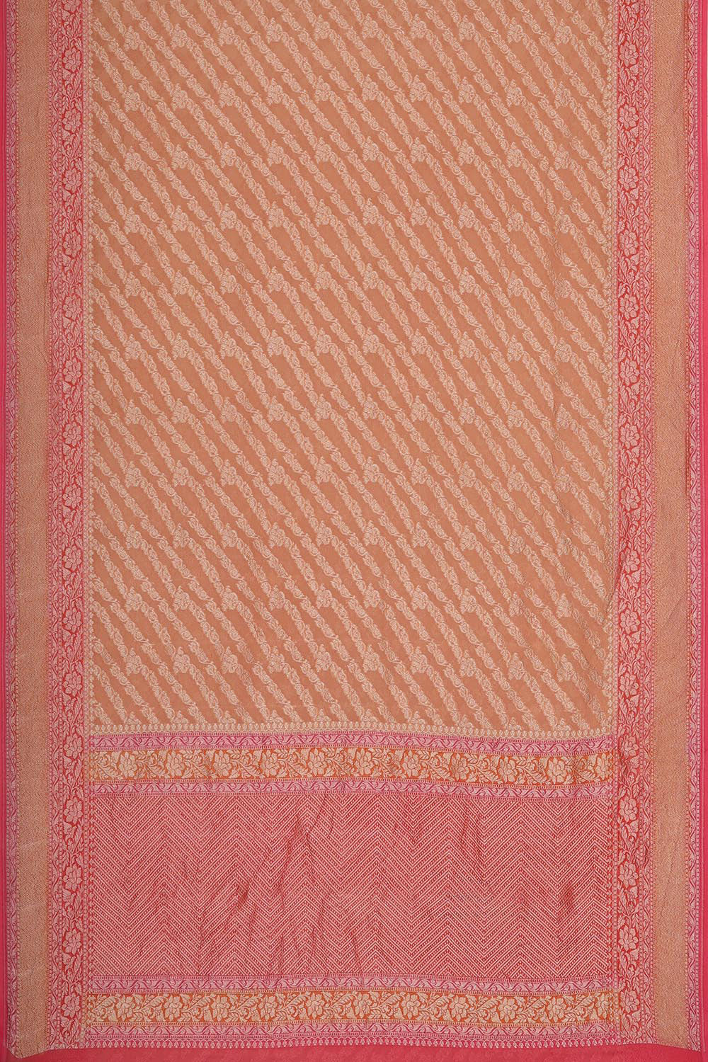 Collection of Banarasi Georgette Dark Peach Saree in a gallery layout