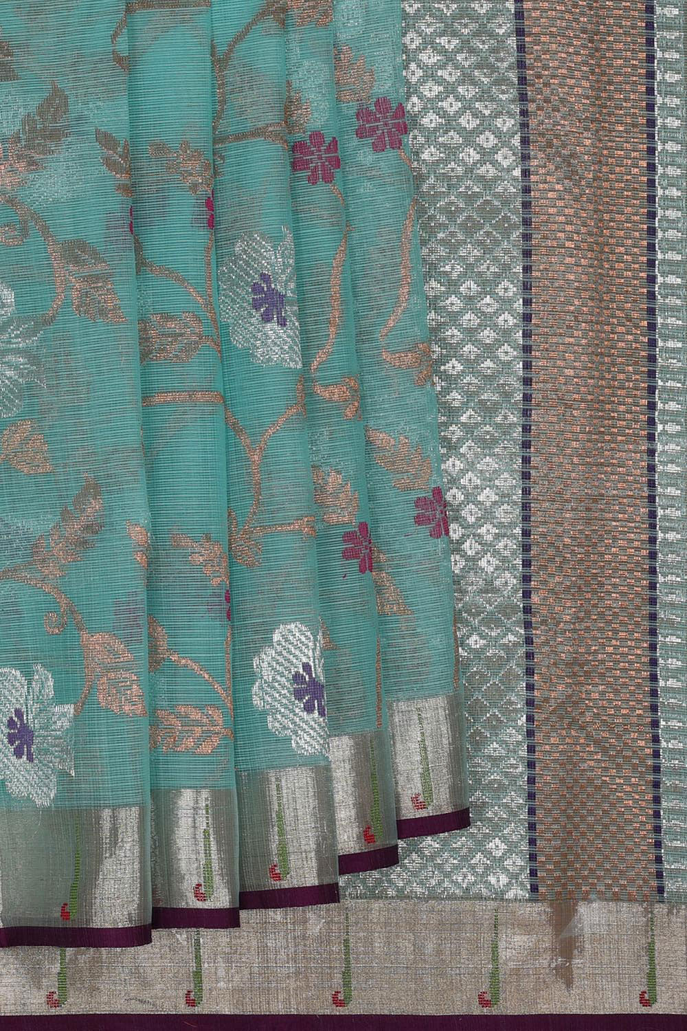 Collection of Kota Pastel-Blue Saree in a gallery layout