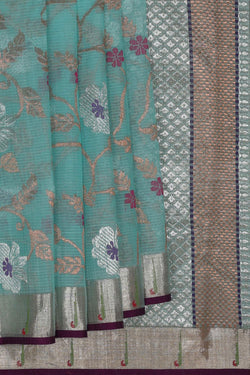 Collection of Kota Pastel-Blue Saree in a gallery layout