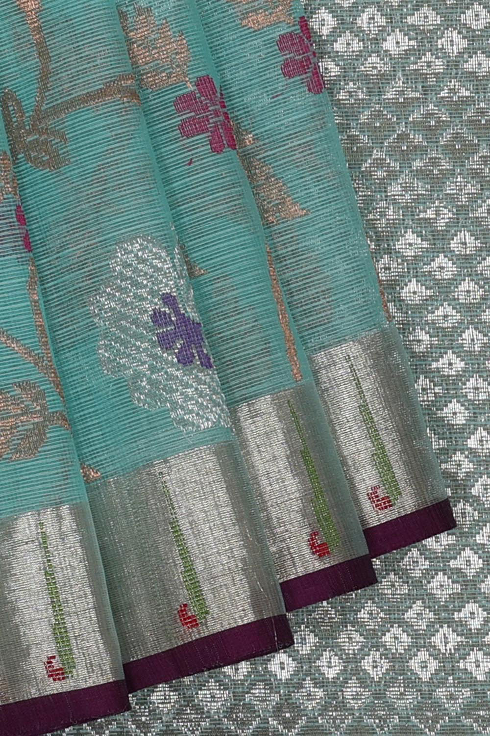 Collection of Kota Pastel-Blue Saree in a gallery layout