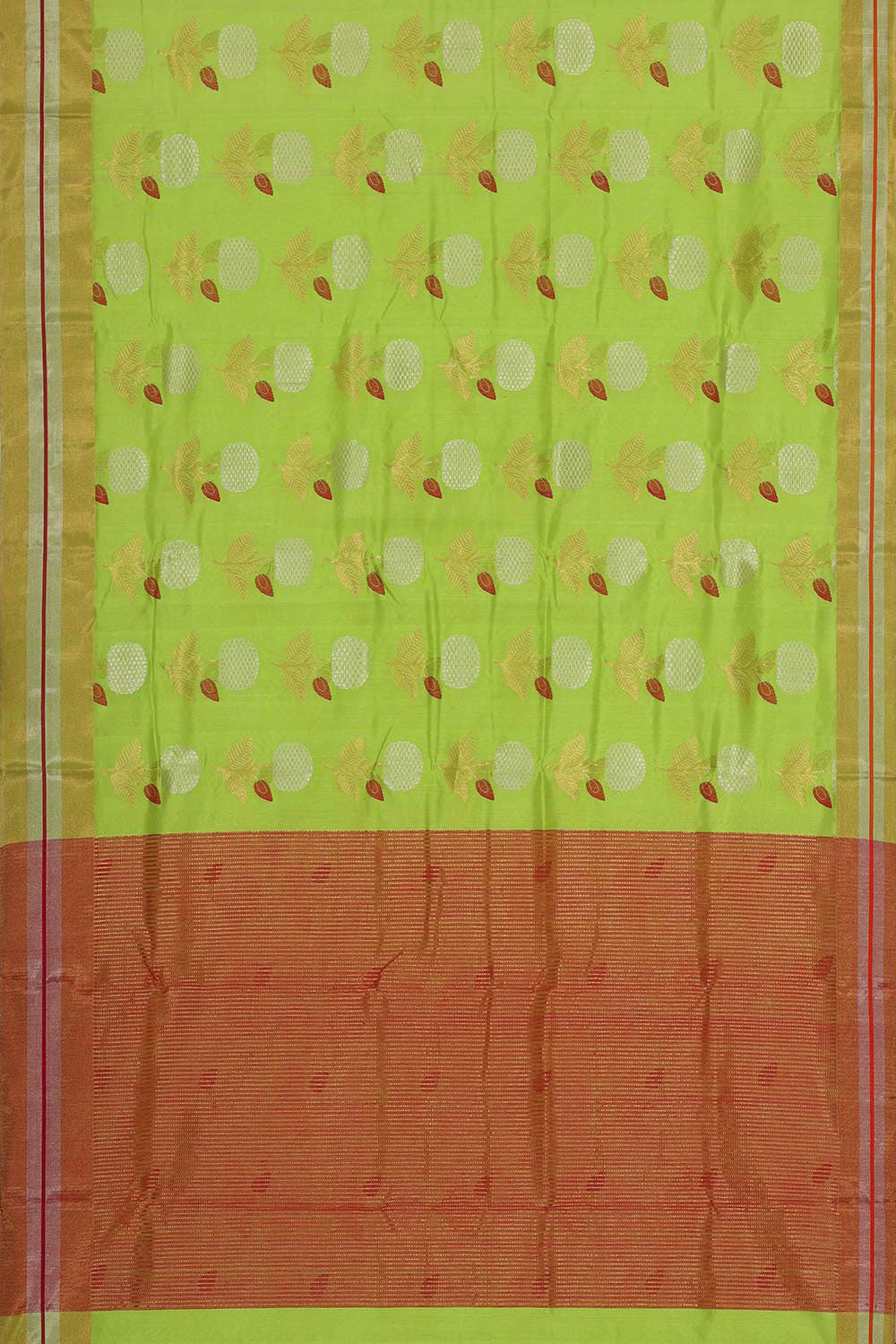 Collection of Chanderi Spring-Green Saree in a gallery layout