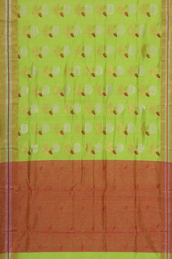 Collection of Chanderi Spring-Green Saree in a gallery layout