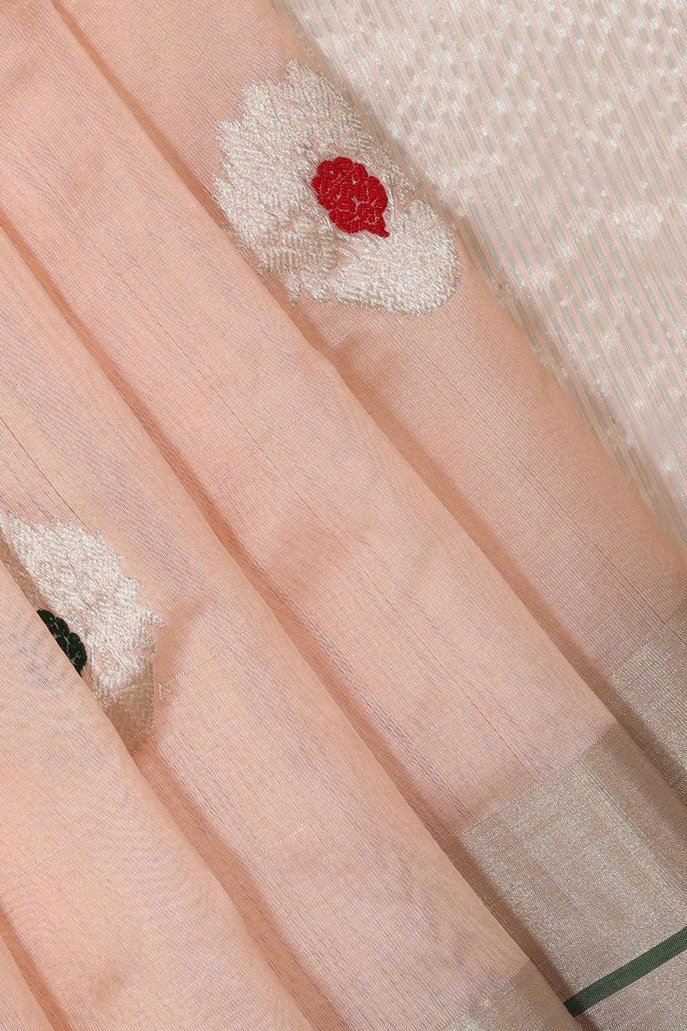 Image of Chanderi Peach Saree