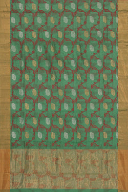 Collection of Chanderi Green Saree in a gallery layout