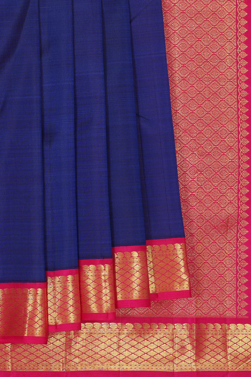 Collection of Arani-Silk Indigo Blue Saree in a gallery layout