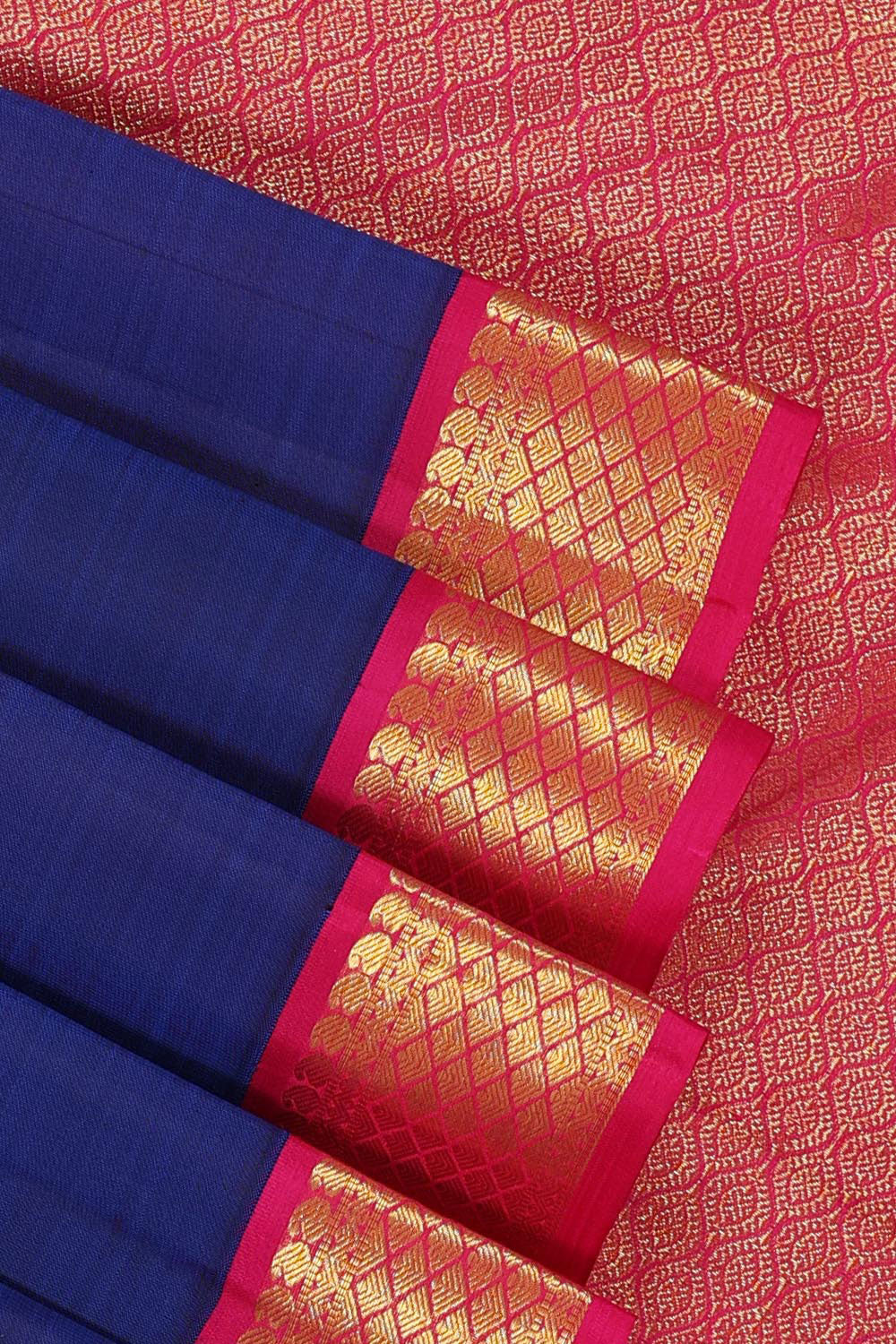 Collection of Arani-Silk Indigo Blue Saree in a gallery layout