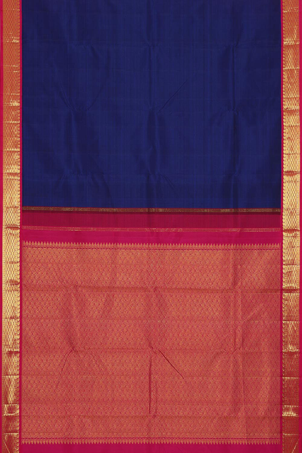 Collection of Arani-Silk Indigo Blue Saree in a gallery layout