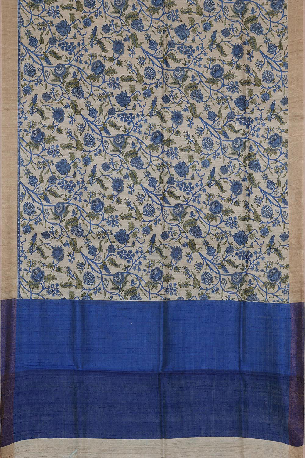 Collection of Tussar Silk Flower/Floral Print Saree in a gallery layout