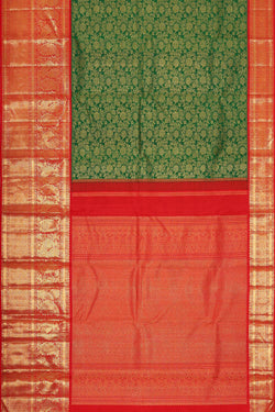 Collection of Kanchipuram Bottle Green Saree in a gallery layout