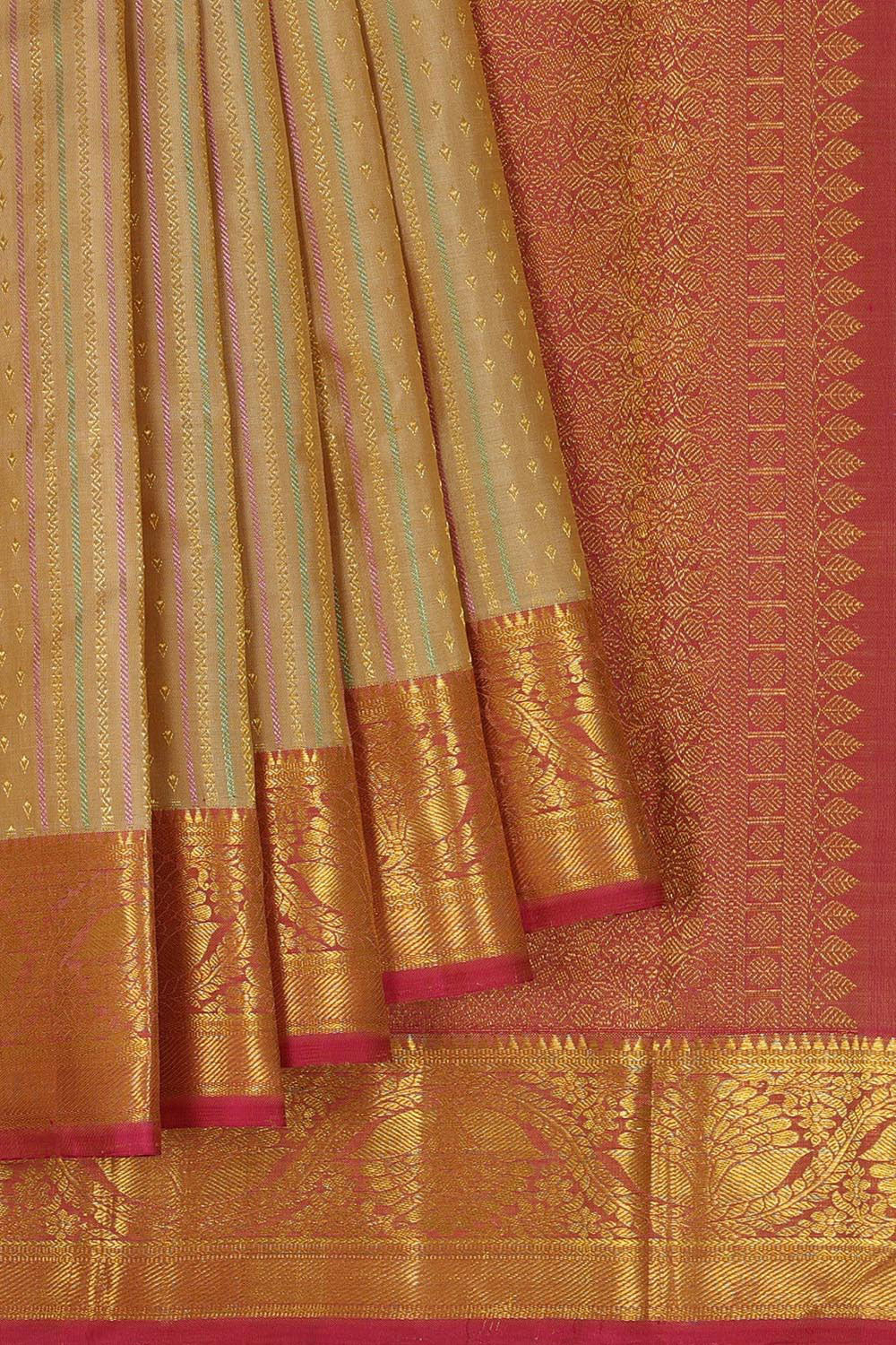 Collection of Arani-Silk Beige Saree in a gallery layout