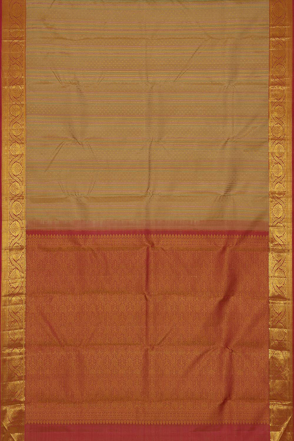 Collection of Arani-Silk Beige Saree in a gallery layout