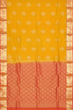 Collection of Mustard Yellow Woven South Silk Saree in a gallery layout