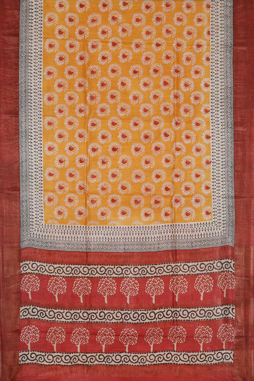 Collection of Tussar Silk Paisley Series Print Saree in a gallery layout