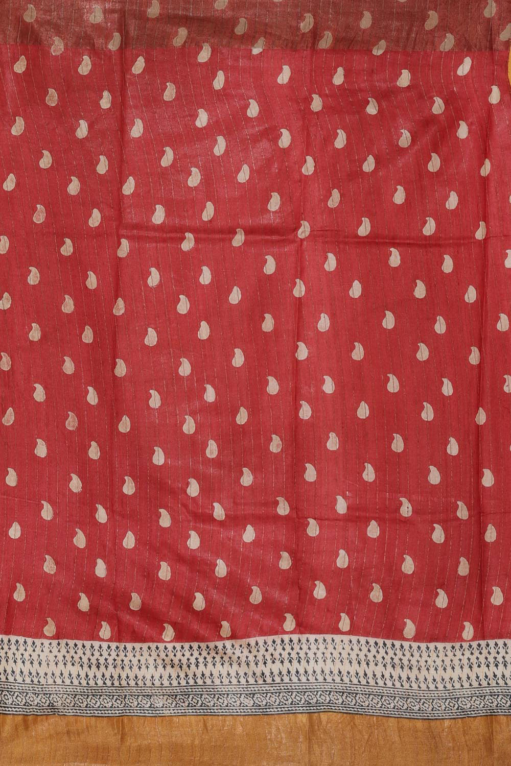 Image of Tussar Silk Paisley Series Print Saree