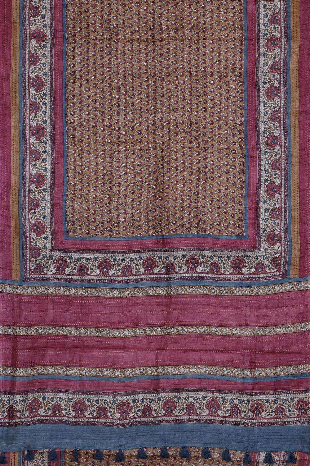 Collection of Tussar-Silk Flower Print Saree in a gallery layout