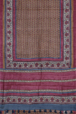 Collection of Tussar-Silk Flower Print Saree in a gallery layout