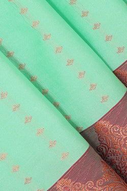 Collection of Fresh Green Woven South Silk Saree in a gallery layout