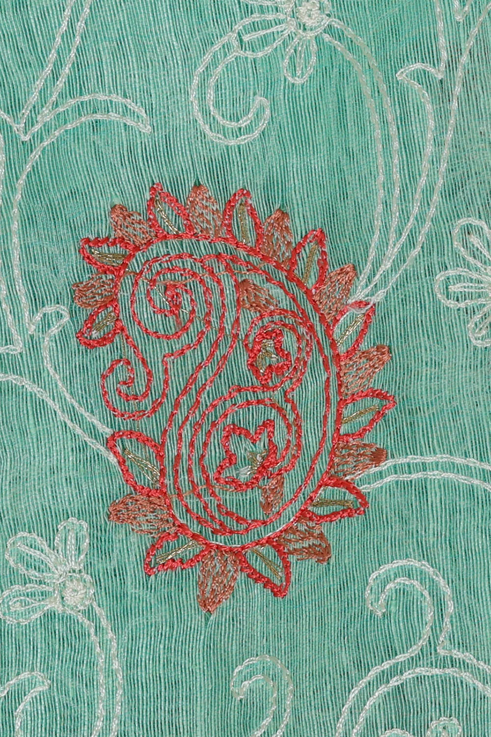 Image of Linen Silk Sea Green Saree