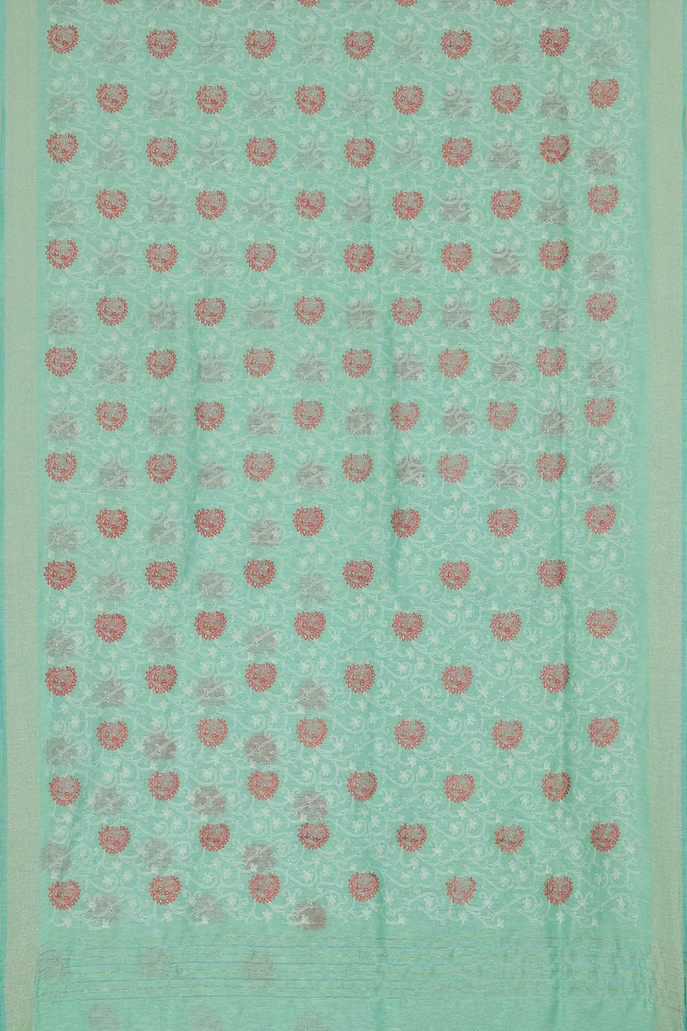 Image of Linen Silk Sea Green Saree