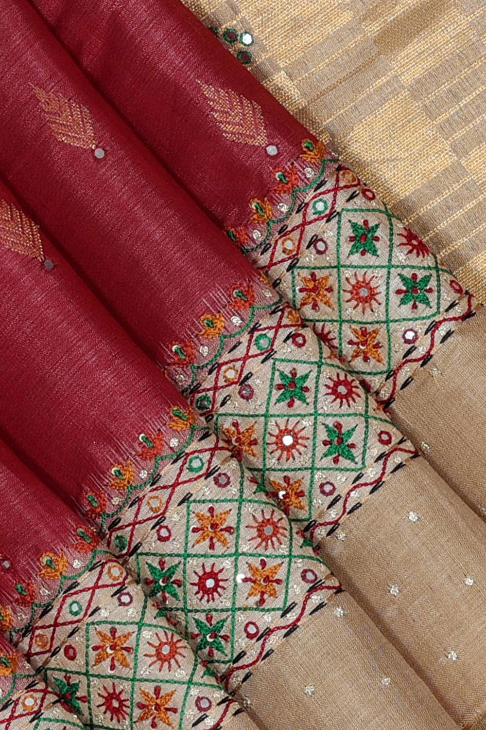 Collection of Tussar-Silk Plum-Pink Saree in a gallery layout