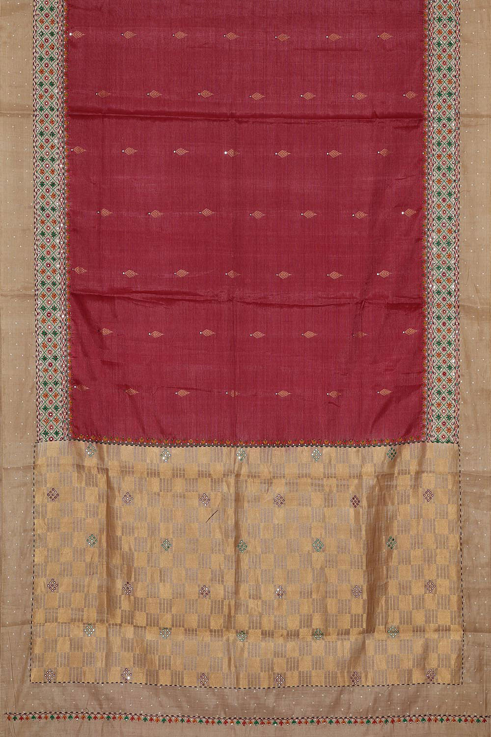 Collection of Tussar-Silk Plum-Pink Saree in a gallery layout