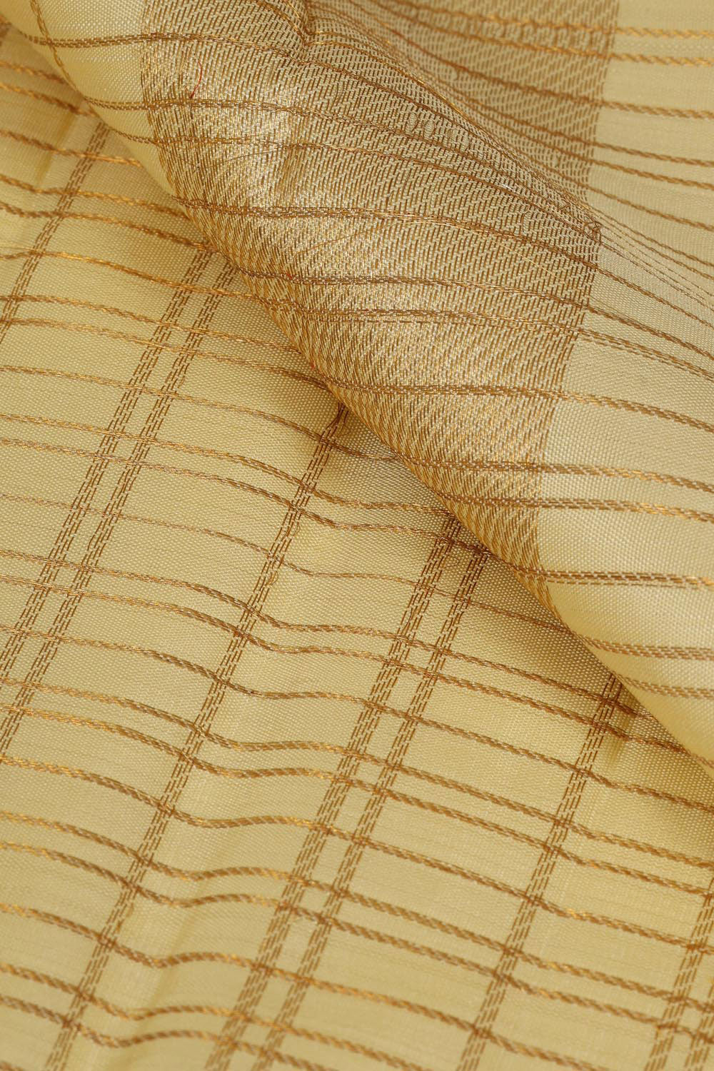 Collection of Kanchi Silk Light Beige Traditional Dhoti With Kanduva (8 X 4) in a gallery layout