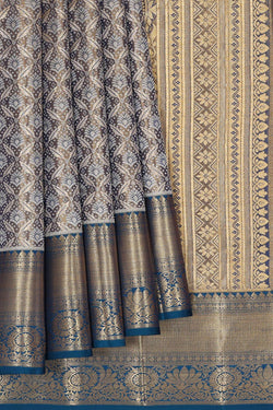 Collection of Kanchipattu An Ethereal Metallic Grey Saree-Grey in a gallery layout