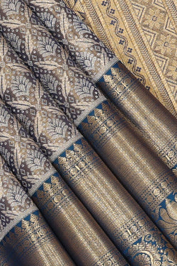 Collection of Kanchipattu An Ethereal Metallic Grey Saree-Grey in a gallery layout