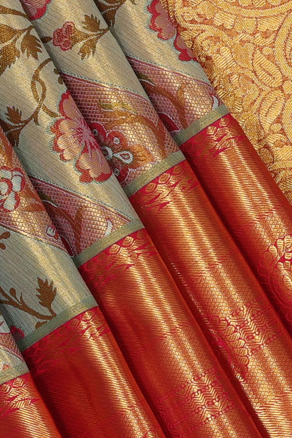 Kanchipattu An Ethereal Gold/Blue Saree