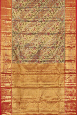 Image of Kanchipattu An Ethereal Gold/Blue Saree